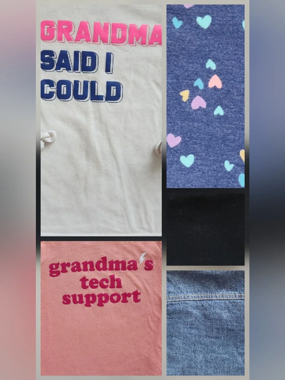 Girls 5T Cute Grandma Mix & Match Bundle | Denim Jacket, Hearts | 6 Pieces